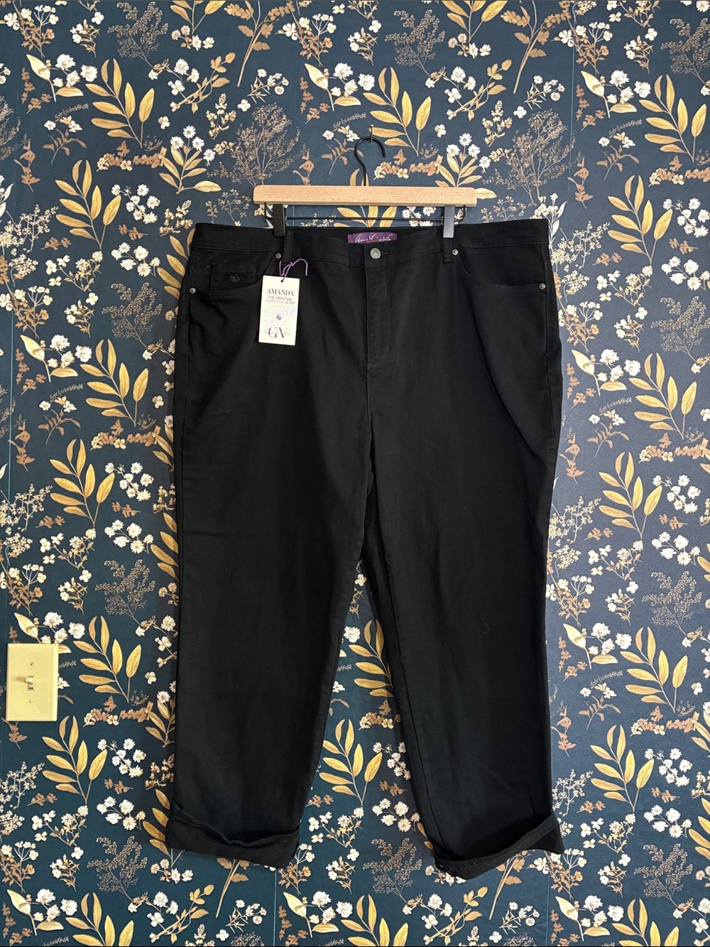 Gloria Vanderbilt AMANDA Slimming Jeans Denim in Black Size 22W